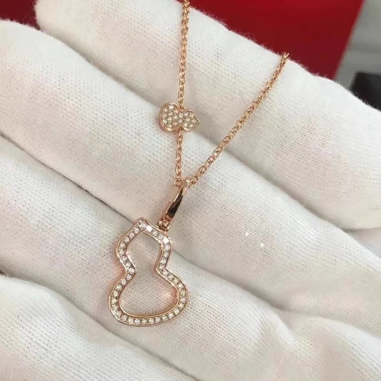 Gourd necklace carnelian pendant high 18k rose gold clavicle chain factory direct sales live broadcast dropshipping