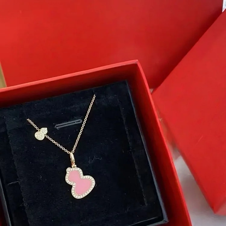Gourd necklace carnelian pendant high 18k rose gold clavicle chain factory direct sales live broadcast dropshipping