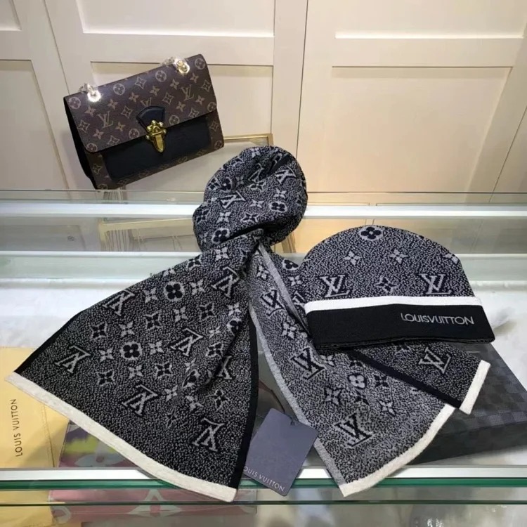 Versatile fashion trendy scarf and hat two-piece set
