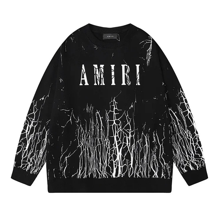 New autumn and winter 360g AM1R1 cracked classic letter LOGO printed cotton terry hooded sweatshirt for men and women