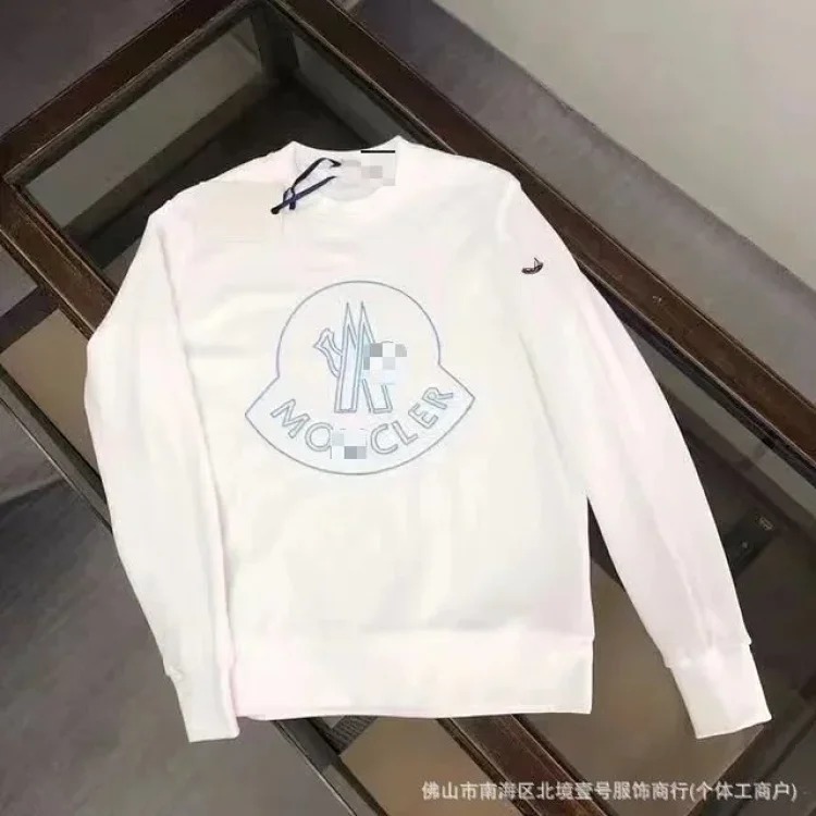 Autumn and European and American original M Mengjia LOGO men's and women's round neck fashionable velvet thickened Chinese cotton long-sleeved sweatshirt
