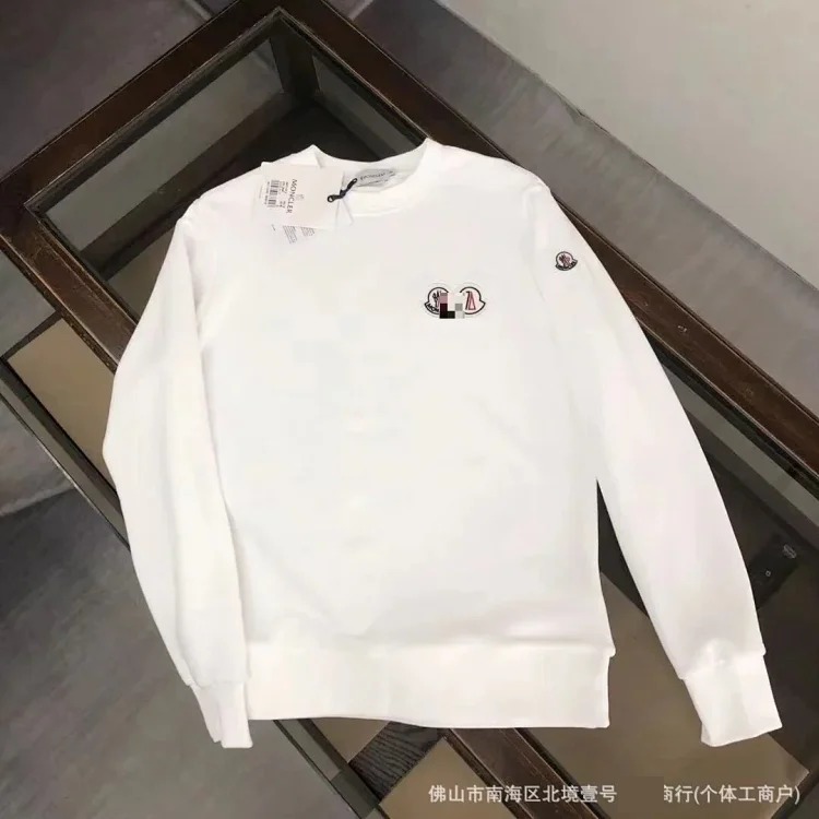 Autumn and European and American original M Mengjia LOGO men's and women's round neck fashionable velvet thickened Chinese cotton long-sleeved sweatshirt