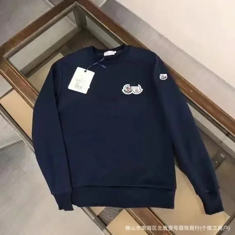 Autumn and European and American original M Mengjia LOGO men's and women's round neck fashionable velvet thickened Chinese cotton long-sleeved sweatshirt
