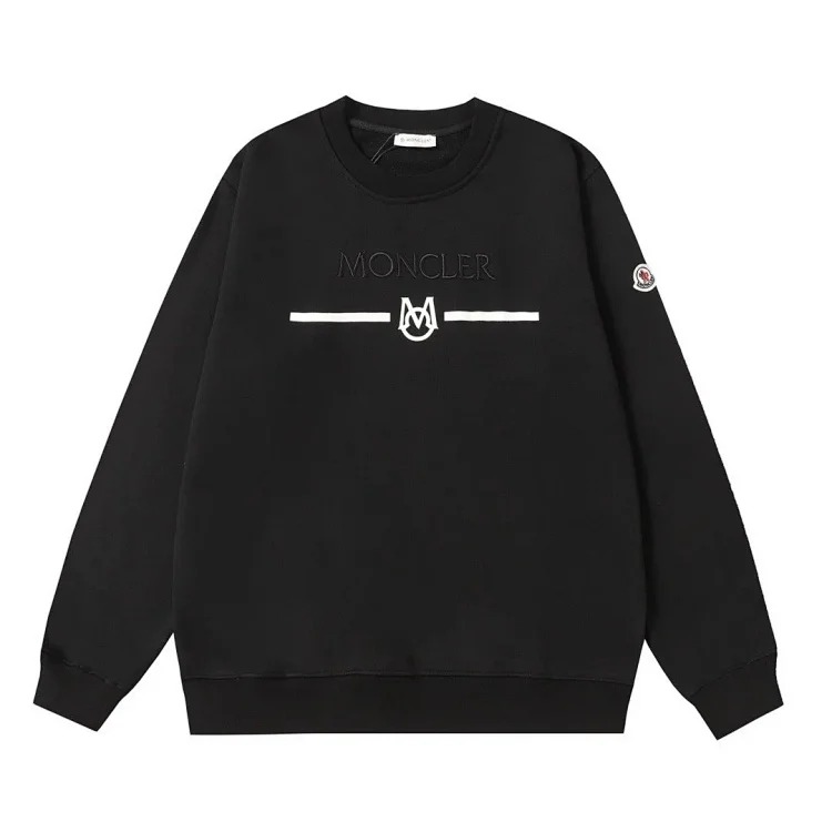Autumn and European and American original M Mengjia LOGO men's and women's round neck fashionable velvet thickened Chinese cotton long-sleeved sweatshirt