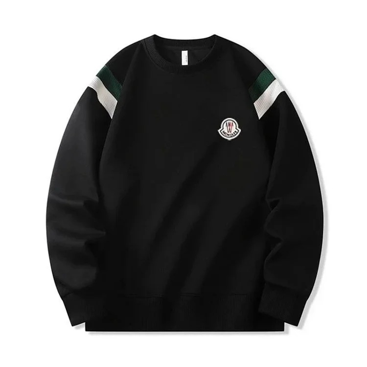 Autumn and European and American original M Mengjia LOGO men's and women's round neck fashionable velvet thickened Chinese cotton long-sleeved sweatshirt
