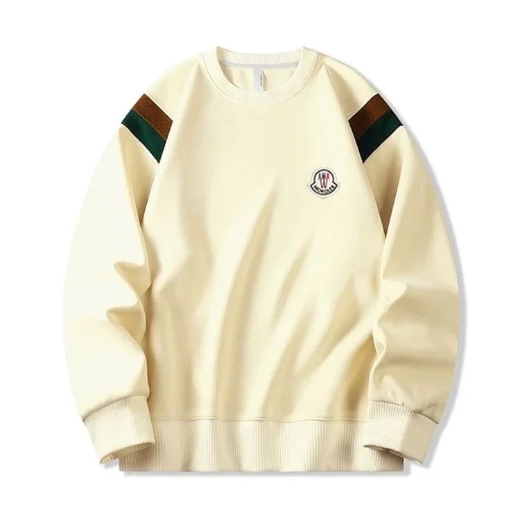 Autumn and European and American original M Mengjia LOGO men's and women's round neck fashionable velvet thickened Chinese cotton long-sleeved sweatshirt