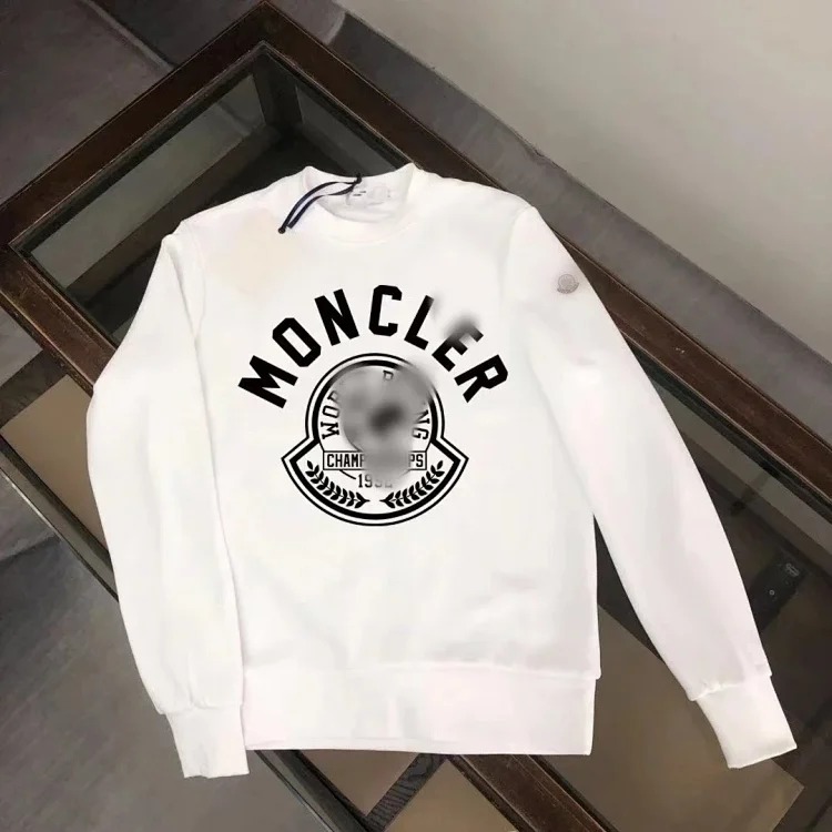 Autumn and European and American original M Mengjia LOGO men's and women's round neck fashionable velvet thickened Chinese cotton long-sleeved sweatshirt