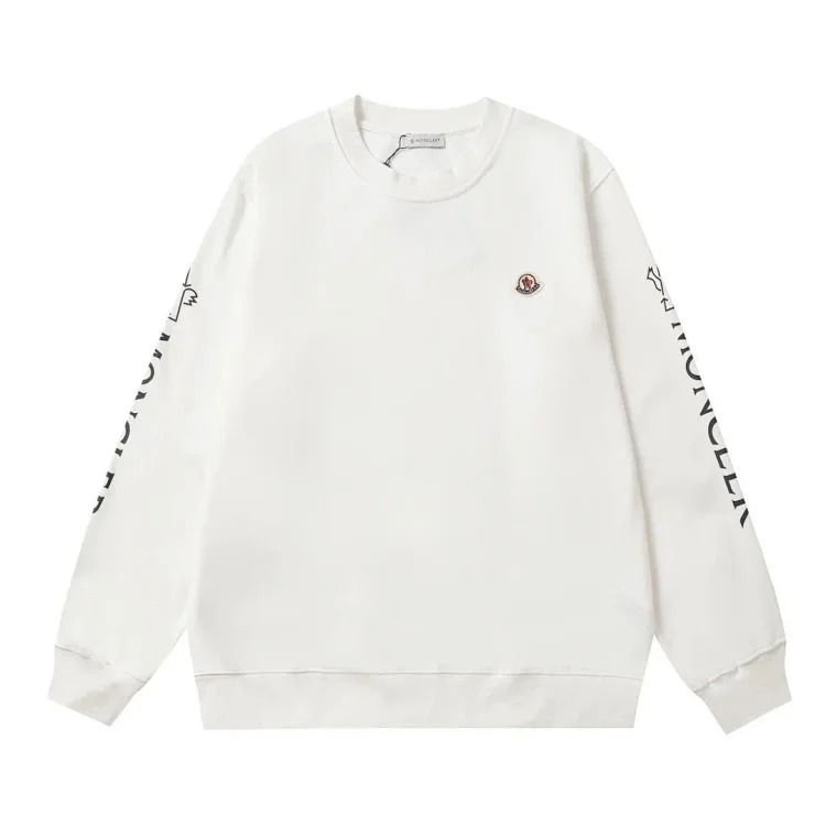 Autumn and European and American original M Mengjia LOGO men's and women's round neck fashionable velvet thickened Chinese cotton long-sleeved sweatshirt
