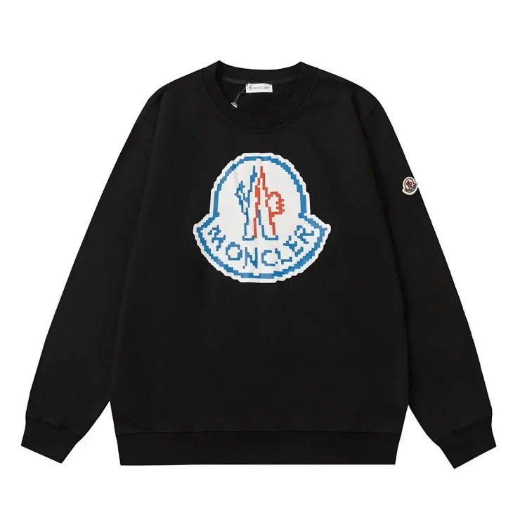 Autumn and European and American original M Mengjia LOGO men's and women's round neck fashionable velvet thickened Chinese cotton long-sleeved sweatshirt