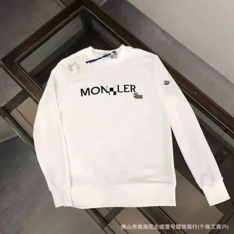 Autumn and European and American original M Mengjia LOGO men's and women's round neck fashionable velvet thickened Chinese cotton long-sleeved sweatshirt