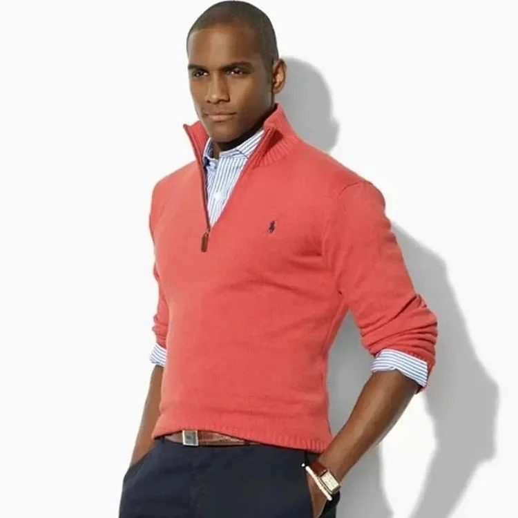 Zipper pullover embroidered sweatshirt and sweatpants TOP