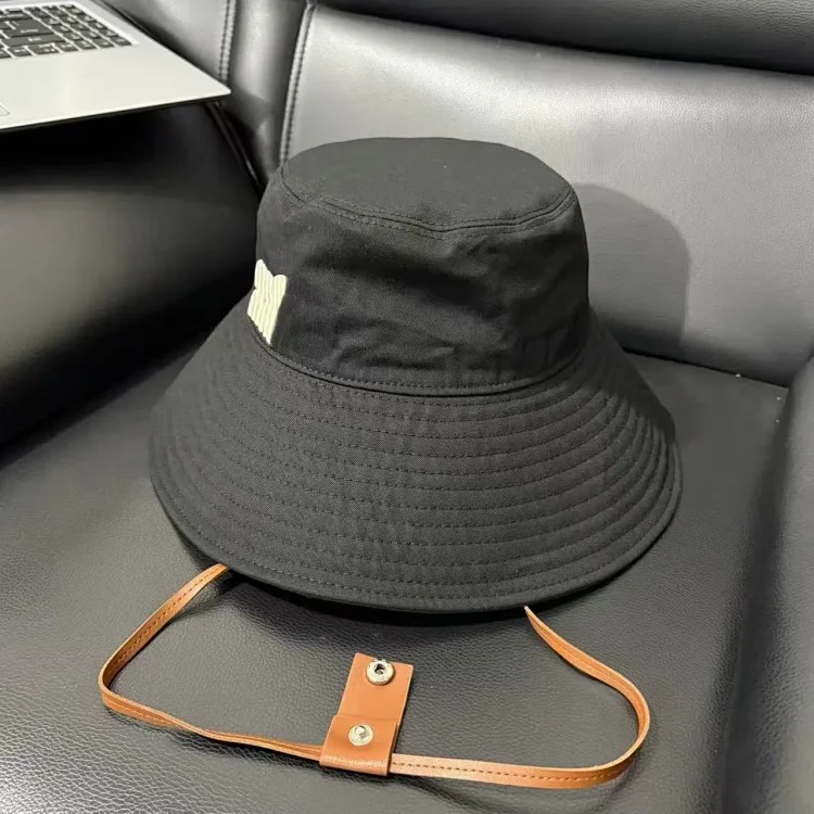 Miaojia Correct Version Embroidered Letters Large Brim Fisherman Hat Women's High Quality Big Brand Fashion Sun Hat Versatile Rope Hat