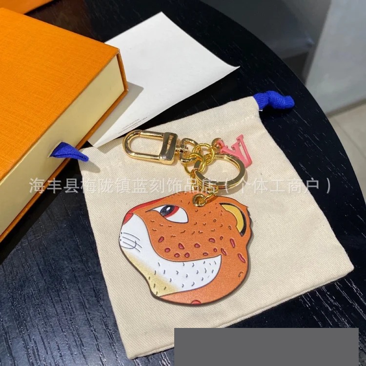 Louis Vuitton Creative Cartoon Dog Decoration Presbyopia Leather Accessories Alloy Pendant Keychain One Piece Dropshipping