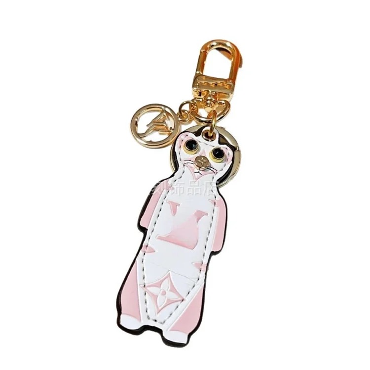 Louis Vuitton Creative Cartoon Dog Decoration Presbyopia Leather Accessories Alloy Pendant Keychain One Piece Dropshipping