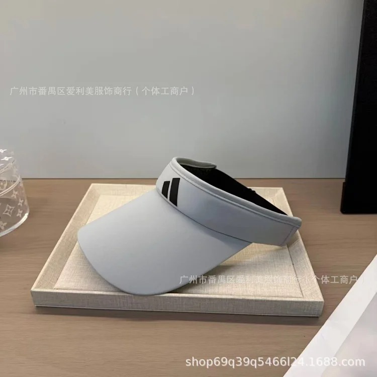 Summer outdoor sports ice silk empty top hat sun visor duck bill sun hat printed simple solid color empty top sun hat