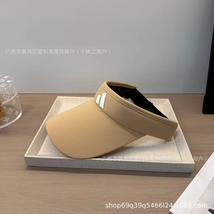 Summer outdoor sports ice silk empty top hat sun visor duck bill sun hat printed simple solid color empty top sun hat