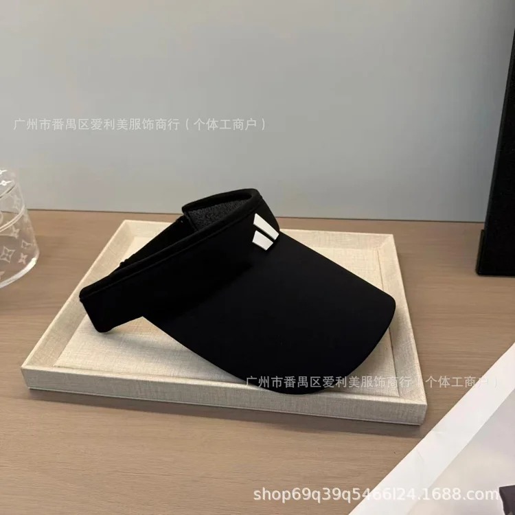 Summer outdoor sports ice silk empty top hat sun visor duck bill sun hat printed simple solid color empty top sun hat