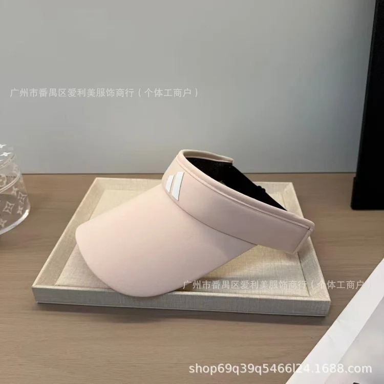Summer outdoor sports ice silk empty top hat sun visor duck bill sun hat printed simple solid color empty top sun hat