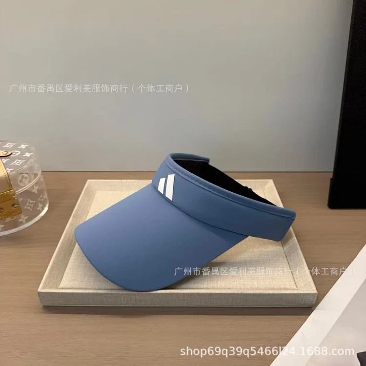 Summer outdoor sports ice silk empty top hat sun visor duck bill sun hat printed simple solid color empty top sun hat