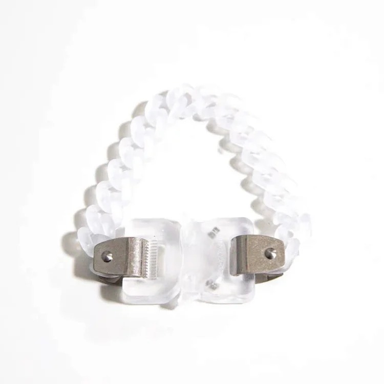 2024 New Transparent Functional Buckle Acrylic Necklace Bracelet Trendy Ins Street Hip-Hop Couple Choker Collar