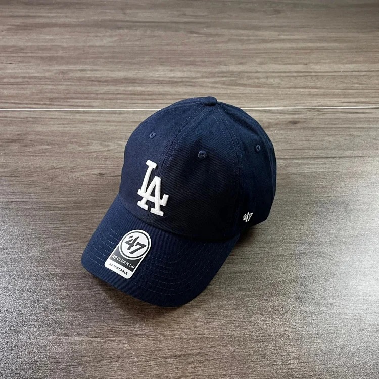 Korean baseball cap 47brand peaked cap LA sun hat for men and women navy blue four seasons washable soft top NY curved brim