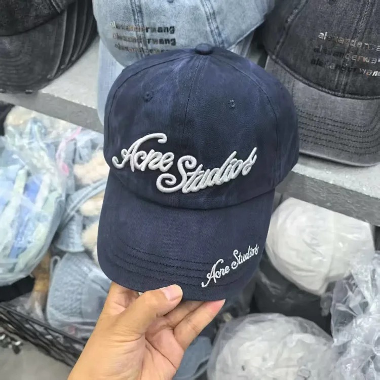 Dark American heavy industry three-dimensional letter baseball cap men's soft top washed old hip-hop deepened peaked cap for women