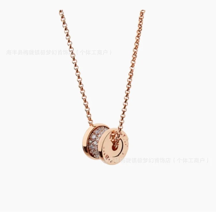 High black and white ceramic necklace classic little celebrity charity spring clavicle chain large waist full diamond pendant