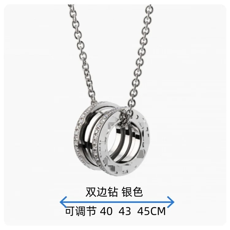 High black and white ceramic necklace classic little celebrity charity spring clavicle chain large waist full diamond pendant