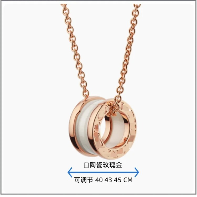 High black and white ceramic necklace classic little celebrity charity spring clavicle chain large waist full diamond pendant