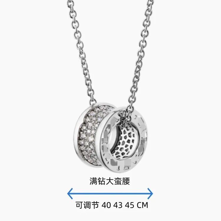 High black and white ceramic necklace classic little celebrity charity spring clavicle chain large waist full diamond pendant