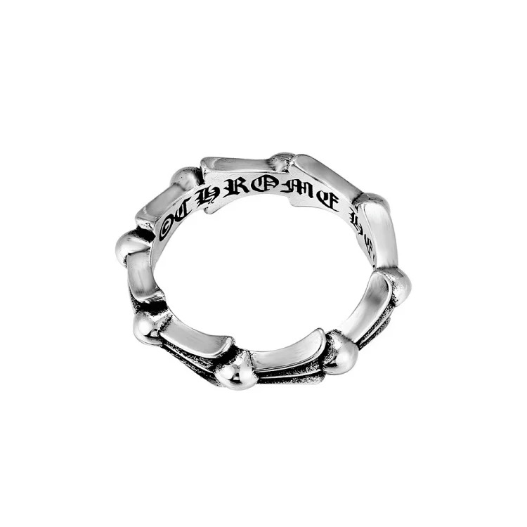 Chrome Hearts Orioles Trendy Engraving Crow Heart Tomb Eternal Old-made Ring Tail Flower Retro Cross Live Handmade CH