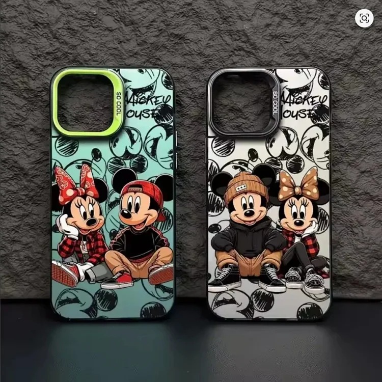 Cross-border popular cartoon animation suitable for Apple 16 promax mobile phone case hard shell 13 Mickey Mouse couple mobile phone case
