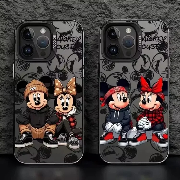 Cross-border popular cartoon animation suitable for Apple 16 promax mobile phone case hard shell 13 Mickey Mouse couple mobile phone case
