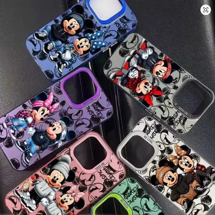 Cross-border popular cartoon animation suitable for Apple 16 promax mobile phone case hard shell 13 Mickey Mouse couple mobile phone case