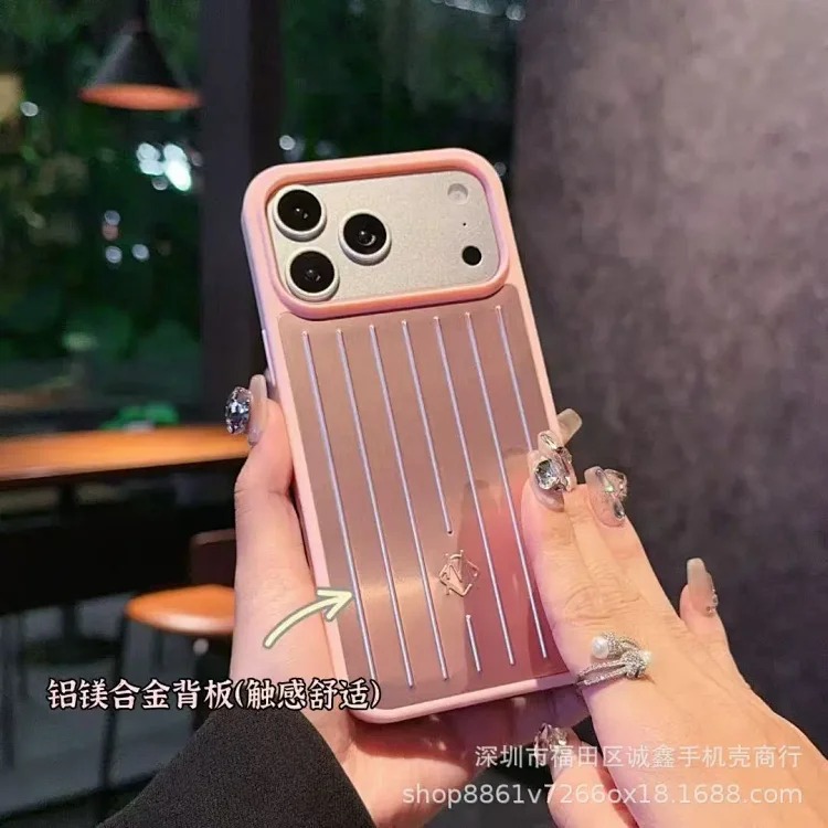 New aluminum alloy Apple/black suitcase all-inclusive mobile phone case suitable for i Phone17/16/15/14 metal