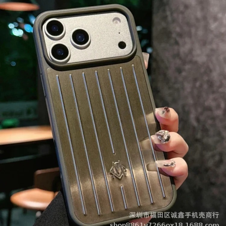 New aluminum alloy Apple/black suitcase all-inclusive mobile phone case suitable for i Phone17/16/15/14 metal