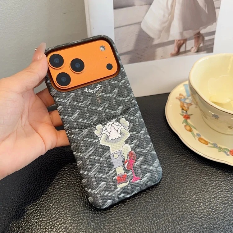 Precision hole all-inclusive mobile phone case, card phone case, fabric all-inclusive mobile phone case, floral series, popular foreign trade card case, double-layer card case, pebbled PU le