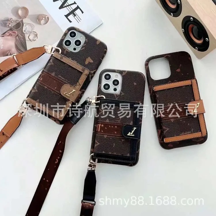 新品高级经典款手机壳适用ihone15promax手提绳款轻奢苹果14/12p