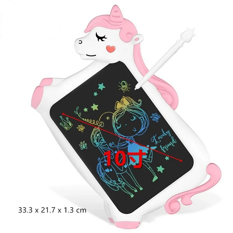 Cross-border new 8.5|10-inch dinosaur unicorn graffiti board writing board color LCD children's handwriting drawing board