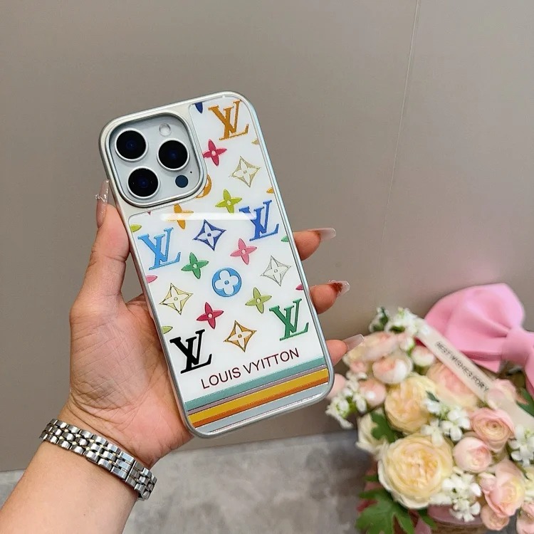 All-inclusive mobile phone case New product mobile phone case New craft gilt glass case [Fireworks Electroplated glass magnetic mobile phone case Lychee pattern cowhide embossed mobile phone