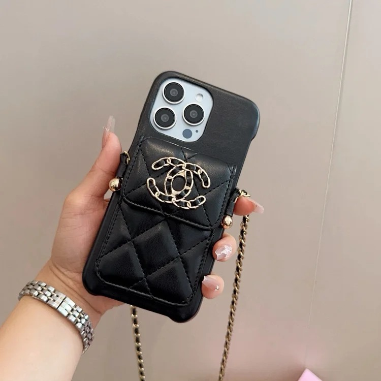 Louis Vuitton New bag decorations and keychains Presbyopic card holder mobile phone case Card holder double C buckle denim card holder mobile phone case Chain ⛓️Shoulder strap crossbody mobi