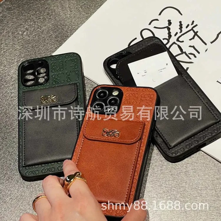 Suitable for 16promax Apple mobile phone case coin card holder solid color simple all-inclusive anti-fall protective cover new model