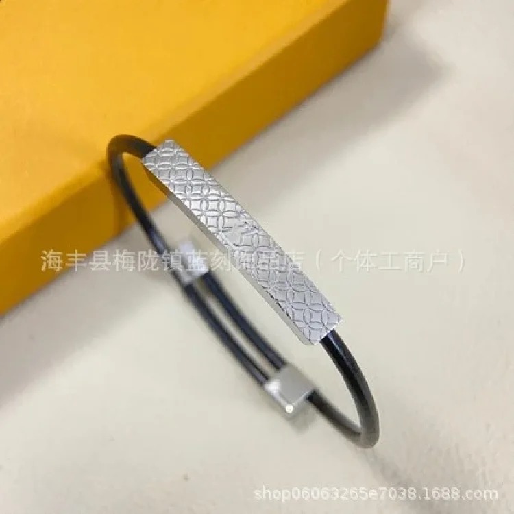 Classic European and American retro printed belt bracelet chain high quality men's leather rope presbyopia bracelet factory direct sale