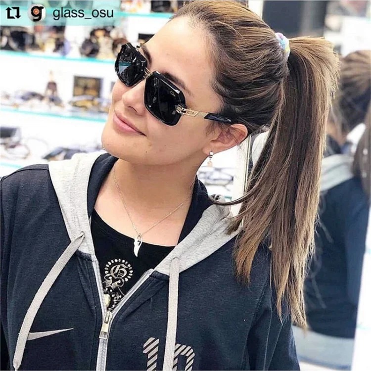 Amazon cross-border men's and women's sunglasses plate black large frame sun MOD6004 Kajar sunglasses