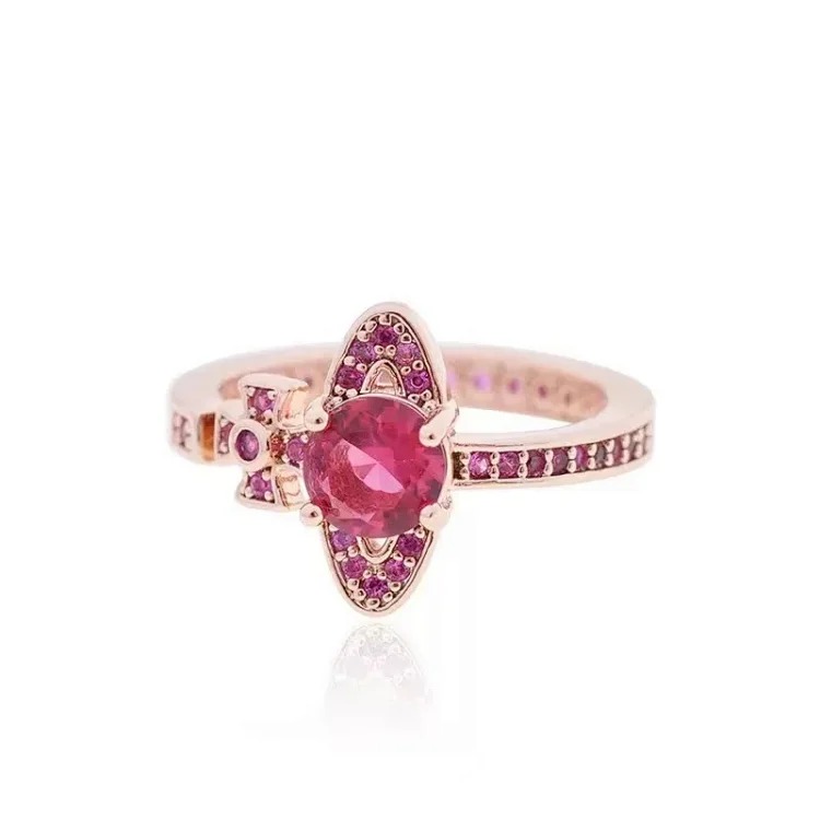 High of Queen Mother Vivian West's Saturn diamond open ring female Saturn orbit temperament European and American bright stone ring