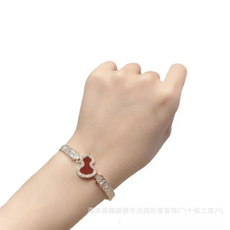 V gold high gourd agate full diamond bracelet high-end mother-of-pearl light luxury temperament female versatile fashion gift to girlfriend