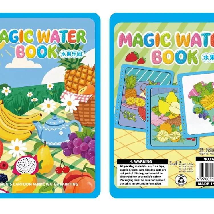 Water painting book for children, magical coloring book, clear water repeated graffiti painting set, watercolor painting toys for boys and girls