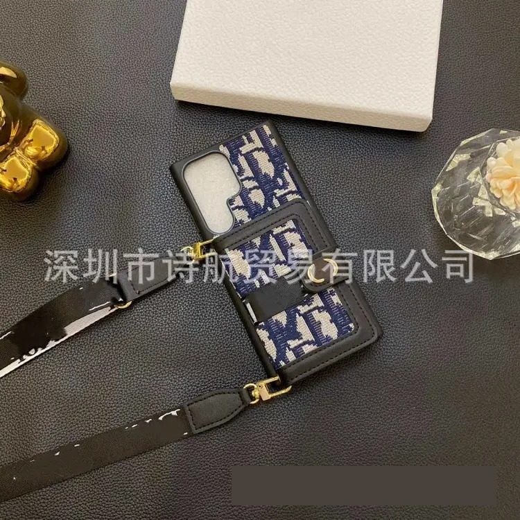 Light luxury high-end suitable for ihone17promax mobile phone case diagonal lanyard card holder multi-functional protective cover image 3