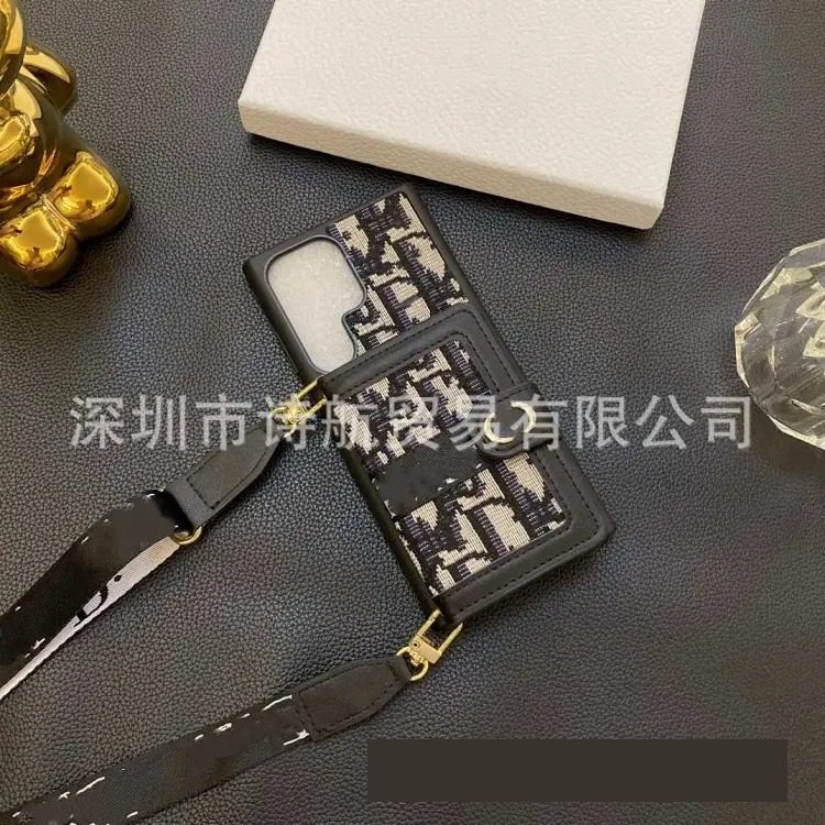 Light luxury high-end suitable for ihone17promax mobile phone case diagonal lanyard card holder multi-functional protective cover image 4