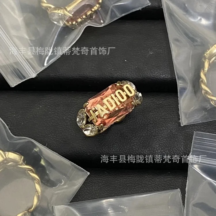 Djia/Dijia CD letter ring classic retro old open bronze love gilt butterfly ring wholesale